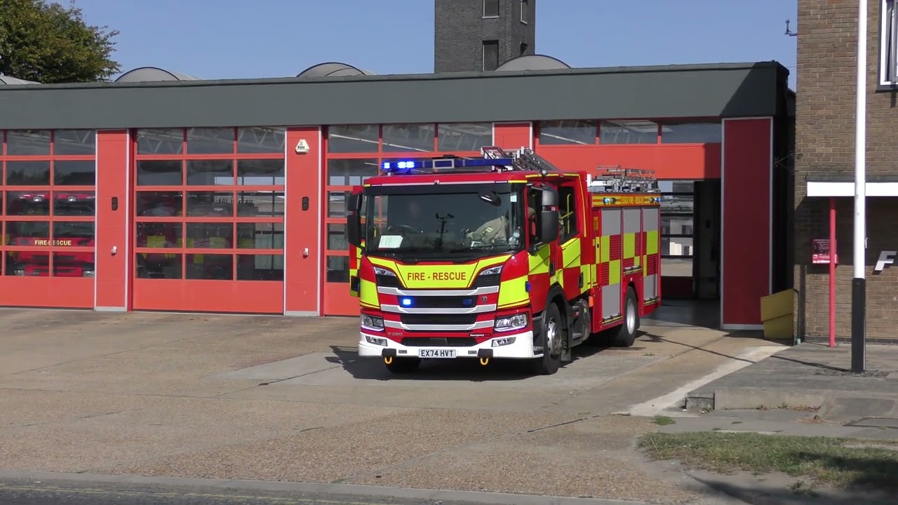 Essex Fire & Rescue Service- Southend RP(74reg Scania) Turnout August 2025