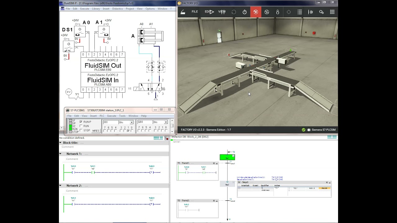 No. 7, #Mechatronics, #FluidSIM + #Factory I/O + #TIAportal, #LAD + #Grafcet languages, #Automation
