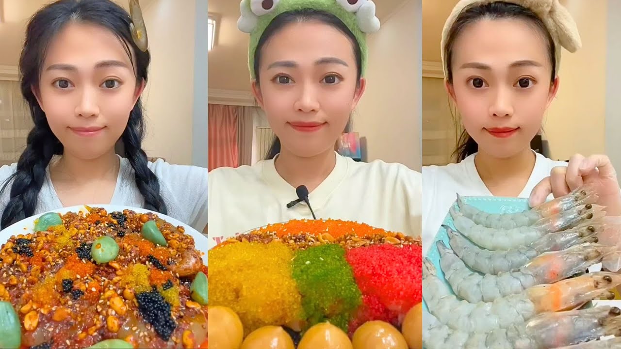 Extreme Colorful Snack ASMR Mukbang | Spicy Crunchy Egg Mix & Chinese Eating Sounds #419