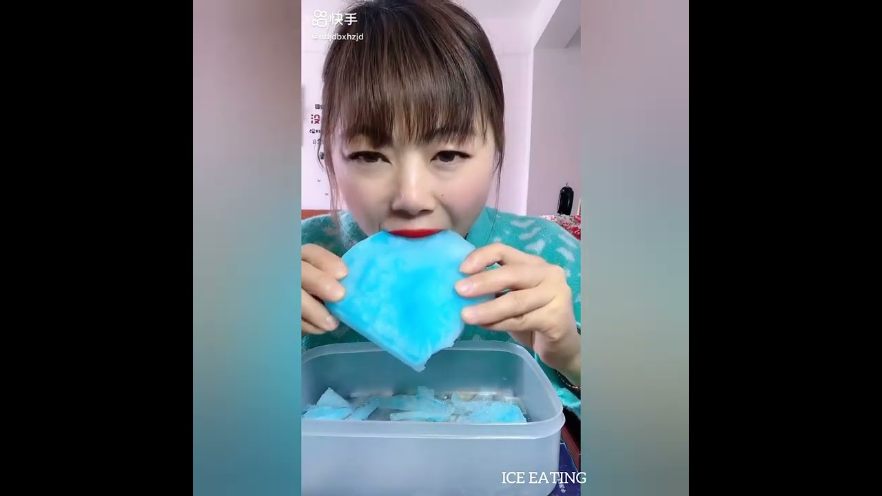 SOLO ZHAOFENG | HARD ICE | CRUNCHY PIECES #iceeating #asmr #asmrice
