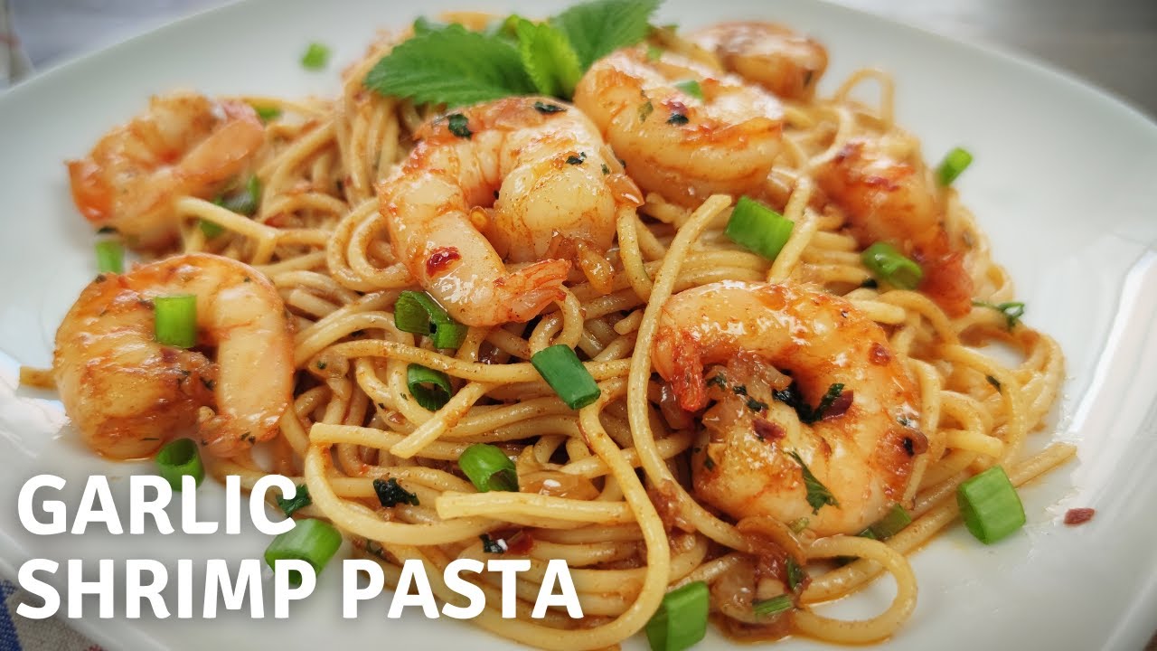 Garlic Shrimp Spaghetti Recipe || Garlic Shrimp Pasta Recipe || 4K || By CookCook