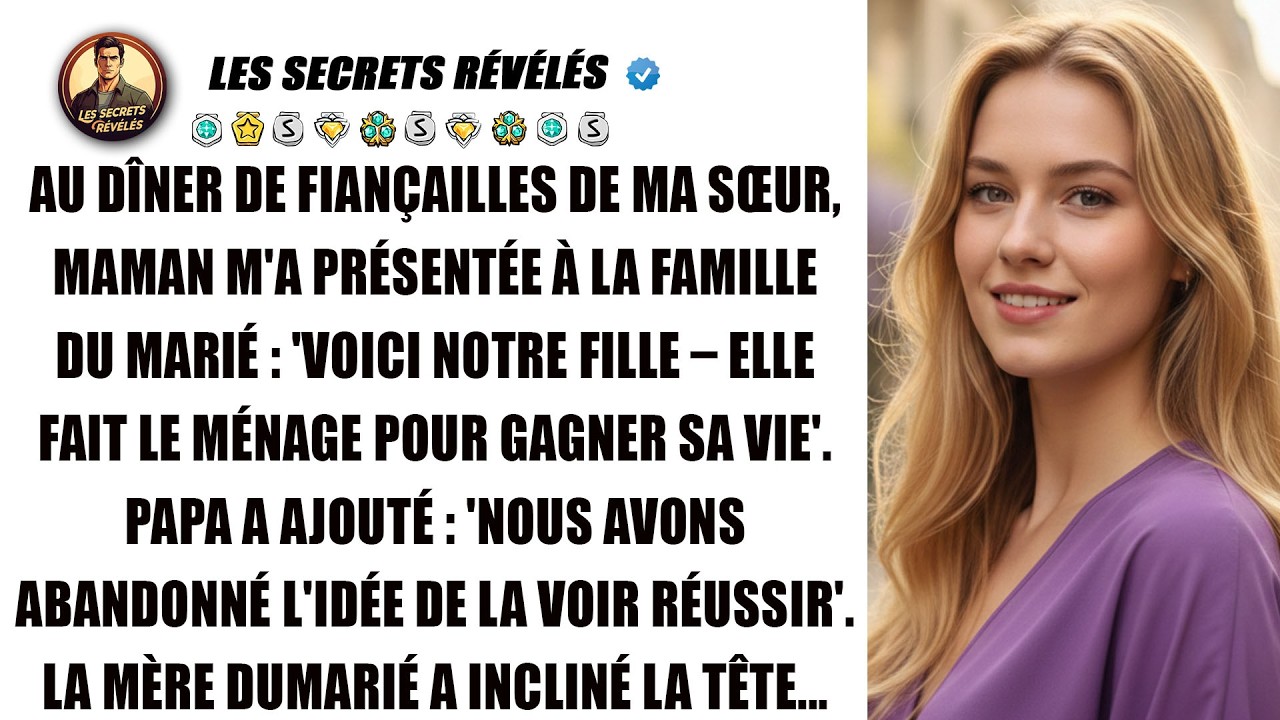 Mes parents disaient que je n'étais qu'une femme de ménage. Le marié a dit le contraire.