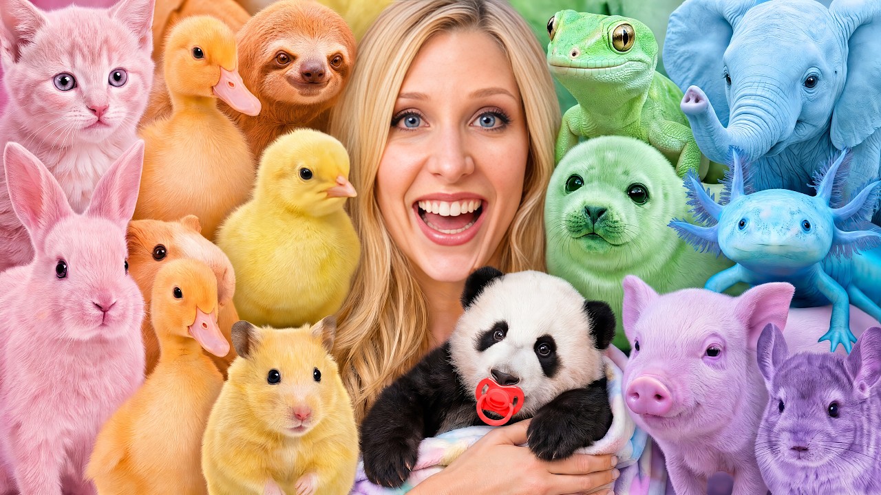 I Adopted BABY Animals in One Color!