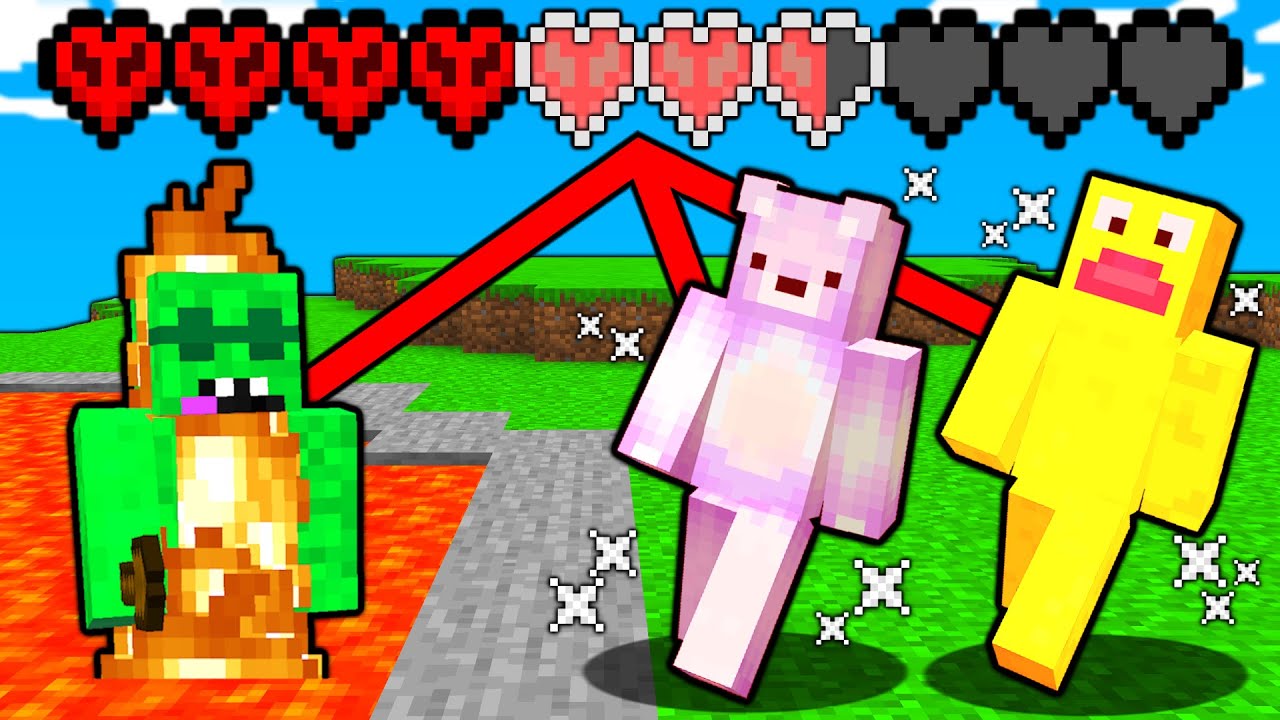 Minecraft, но у нас одна общая шкала здоровья HARDCORE...