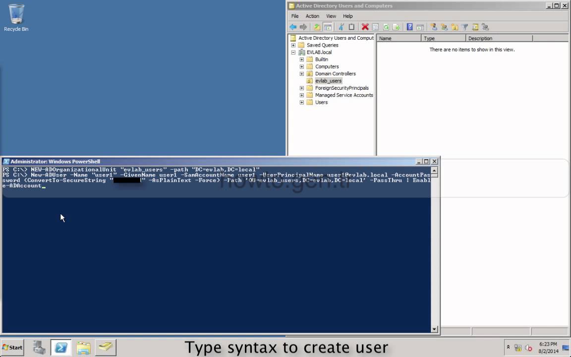 How to create/add user and OU in active directory with powershell/command on windows server