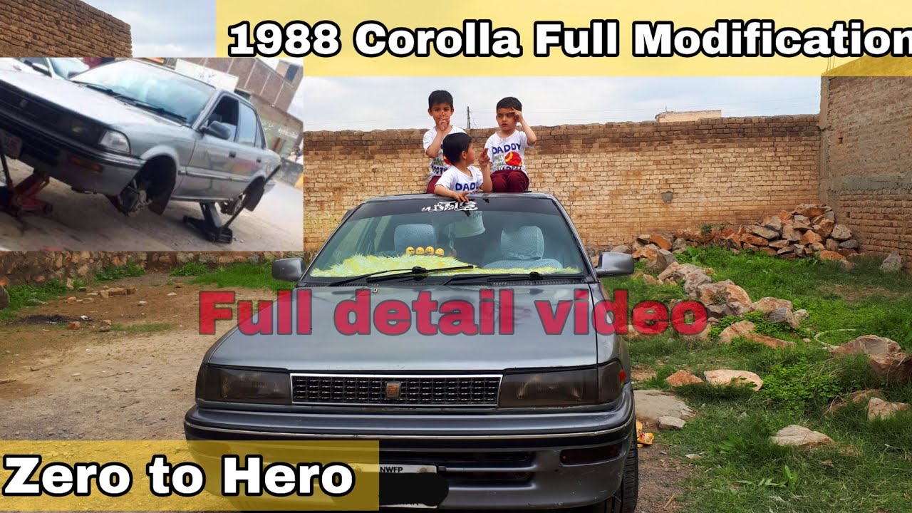 Project 1988 Corolla, full modification detail video, sunroof details, dashboard details, body parts
