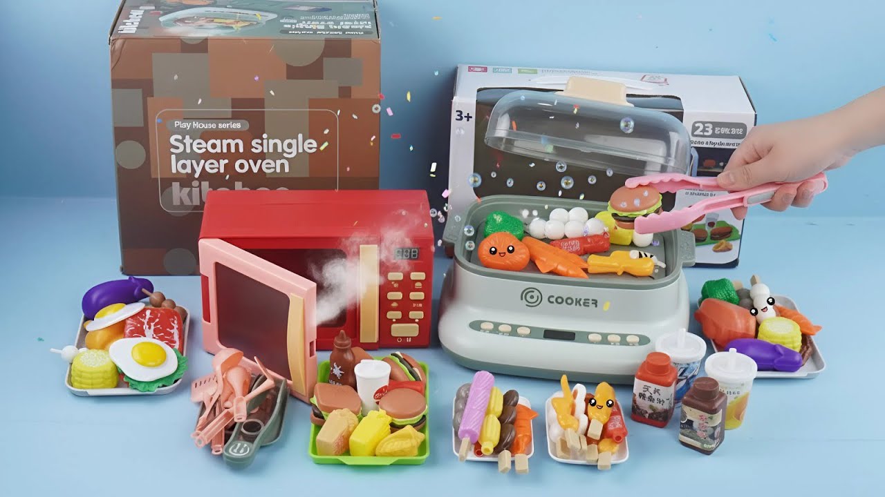 🍟 Toy ASMR 🍟 Mini Steamer & Microwave Playset || 만족스러운 장난감 요리 ❤️‍🔥