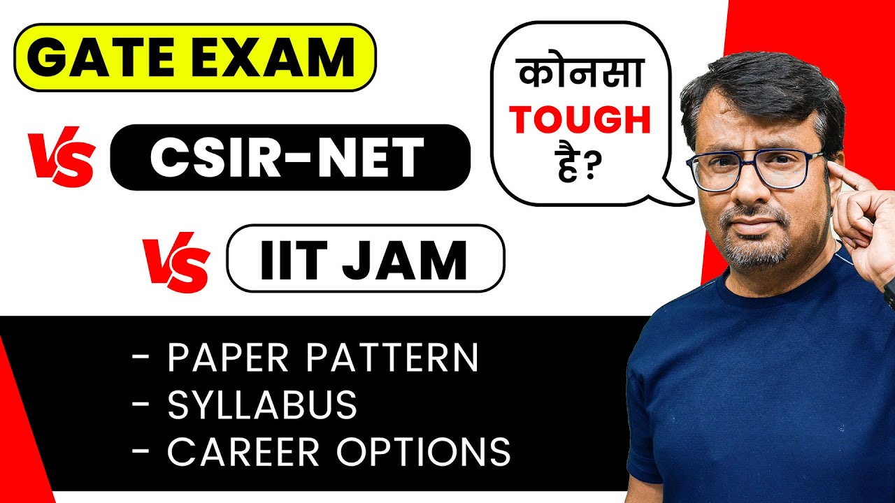 GATE vs CSIR NET vs IIT JAM | Level of Difficulty, Paper Pattern, Syllabus, Job options, by GP Sir