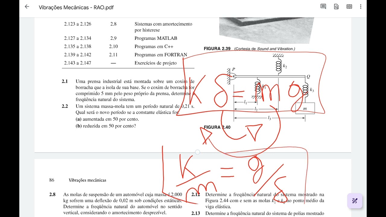 VIBRAÇÕES MECÂNICAS - 2.1 RAO - Uma prensa industrial está montada sobre um coxim de borracha que