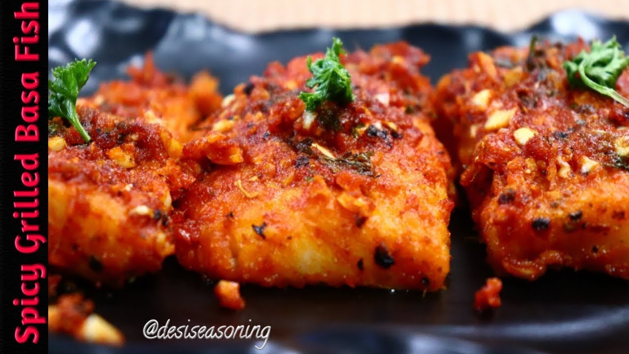 New Year Special Spicy Grilled Basa Fillets II Baked Sea Bass II Party Snacks Recipe