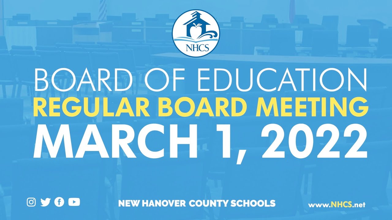 NHCS Board of Ed. Regular Meeting | March 1st