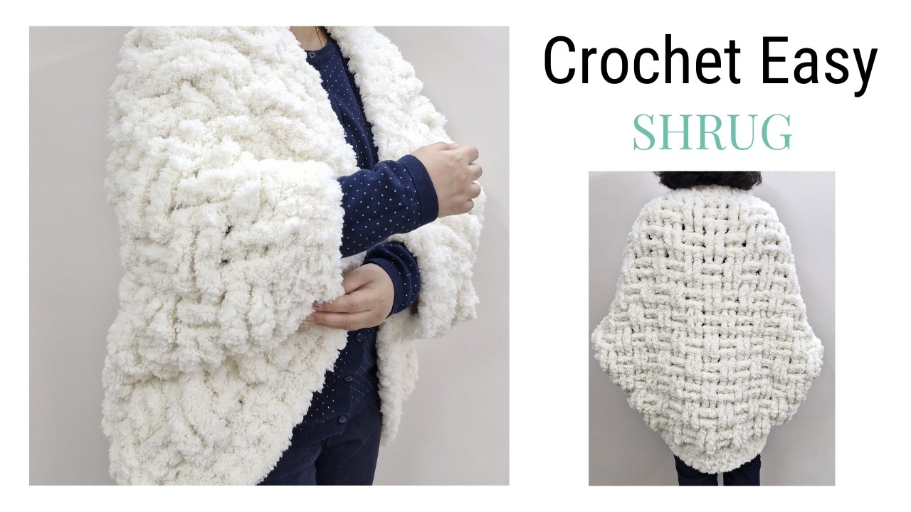 Crochet Polar Hug Shrug Tutorial and Pattern | Beginner-Friendly Cocoon Cardigan XS TO 6XL