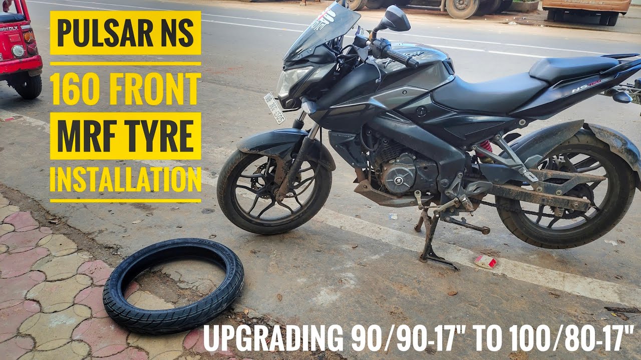 Pulsar NS 160 tyre upgrading|Ns 160 wide tyre Installation #Ns160Fronttyreupgrading #Ns160tyrechange