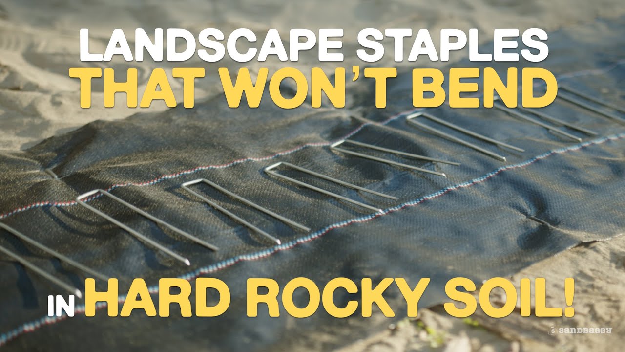 Landscape Staples That Won't Bend In Hard Rocky Soil! Sandbaggy 6 inch 9 Gauge Staples 🪨🔨