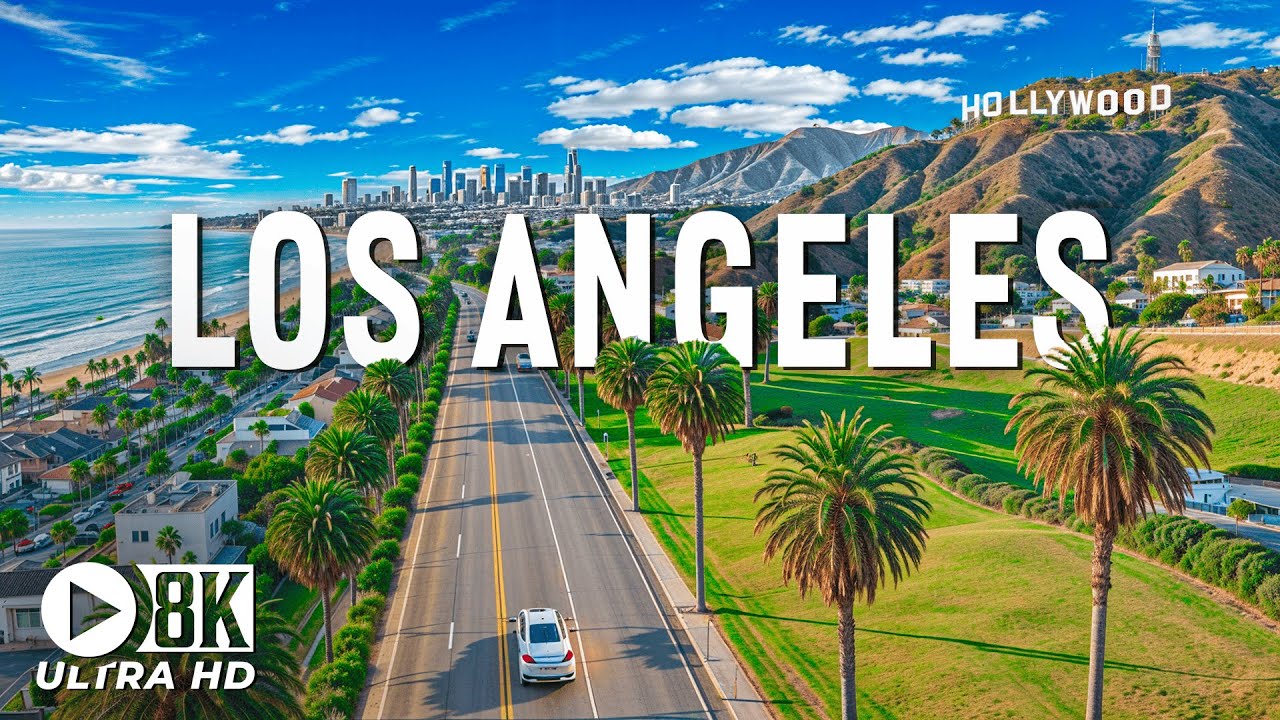Los Angeles, California 8K UHD – Fly Over Hollywood's Movie Capital And Stunning Coastline