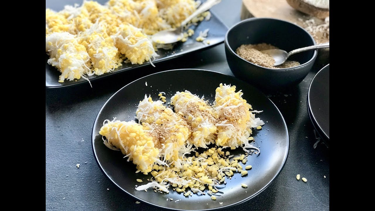 Steamed Mung Bean Crepes: Vegan & gluten free (Thai dessert)