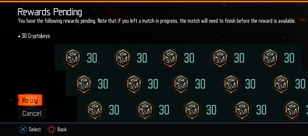 BO3 - Unlimited CryptoKey Farming Glitch (Retry method) - After 1.15 PS4