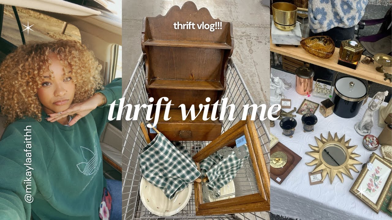 THRIFT WITH ME!!// vintage decor, aesthetic decorations, and more!!!