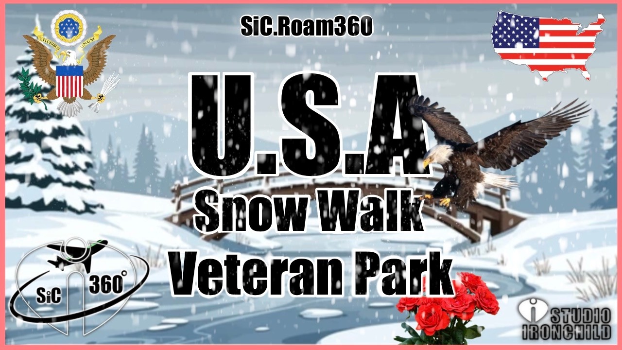 360° Travel 8K | Snow Walk | Veteran Park