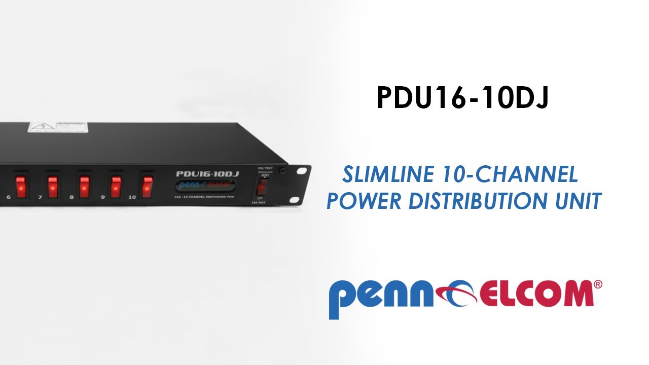 Penn Elcom PDU16-10DJ | Slimline 10-Channel Power Distribution Unit