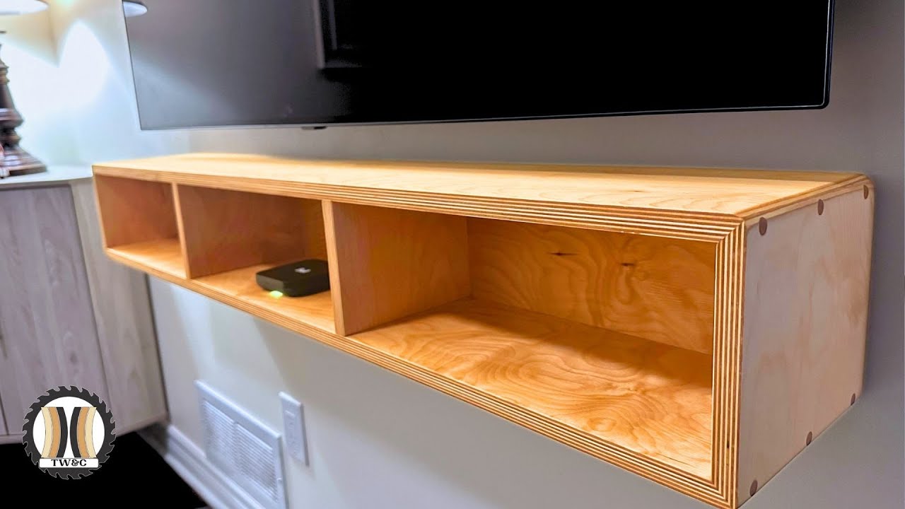 How to Build a DIY Floating Console Shelf with Baltic Birch Wood | Simple & Stylish