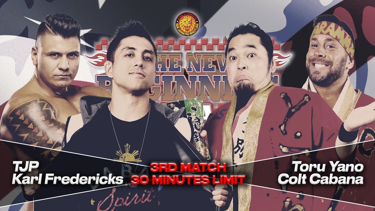 FREE MATCH TJP & Karl Fredericks vs Toru Yano & Colt Cabana The New Beginning USA 2020