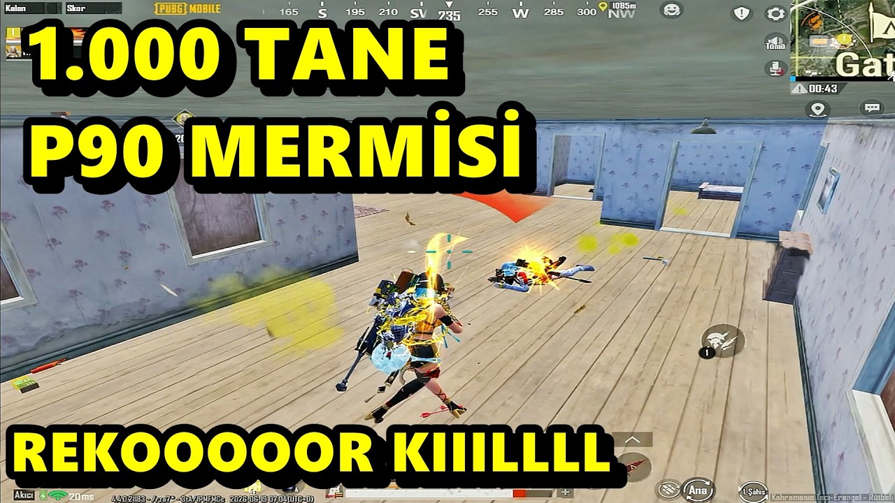 1000TANE P90 MERMİSİ TOPLADIM REKOR KIIIILLLL ALDIM ! BATUR GAME SOLO SQUAD PUBG MOBİLE