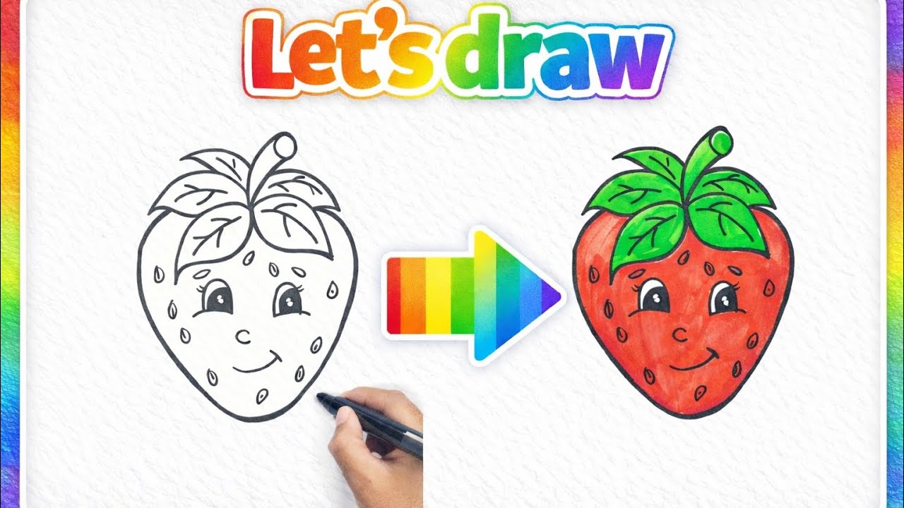 HOW TO DRAW FRUITS KIDS DRAWING #kidsvideo#kidsart#art#drawing#howtodraw#easydrawing #kidsdrawings 