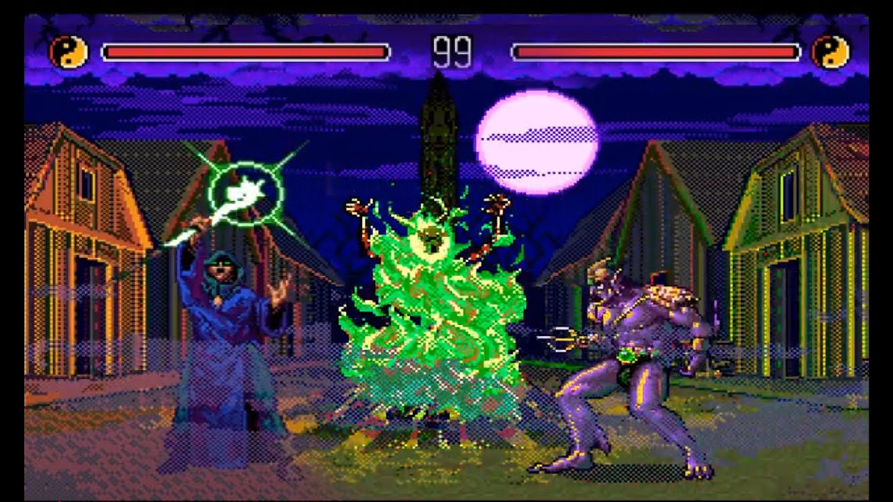 FATALITY!!! ETERNAL CHAMPIONS  - Xavier, Shadow, Slash Trident Fight SEGA - MEGA DRIVE - GENESIS