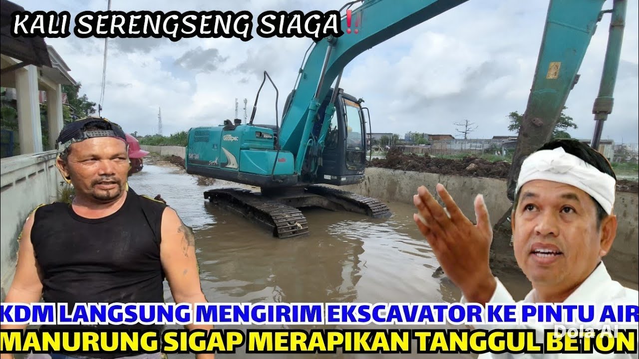 KALI SERENGSENG SIAGA❓️LAPOR KDM❗️MANURUNG SIGAP MERAPIKAN TANGGUL BETON PINTU AIR❗️