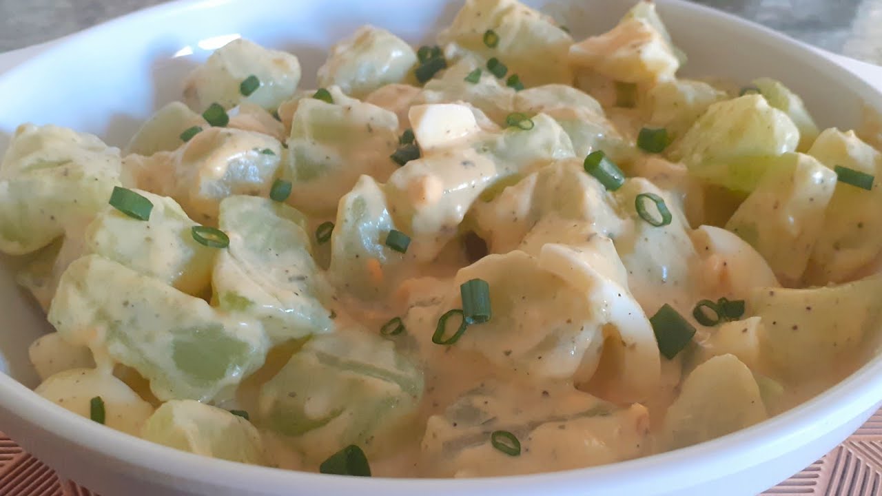 SALADA DE CHUCHU COM OVOS!! UMA DELÍCIA,  VOCÊ TEM QUE EXPERIMENTAR!!