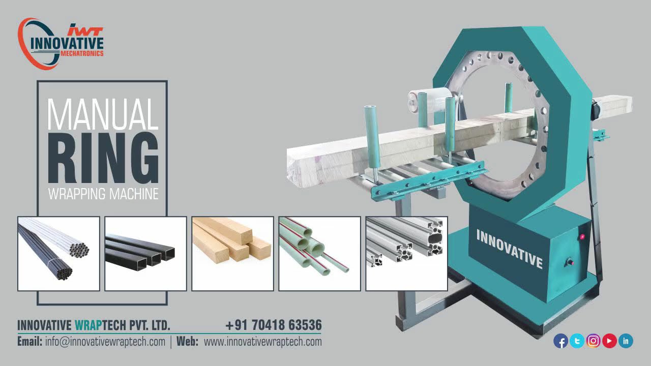 Manual Orbital Stretch Wrapping Machine | Ring Stretch Wrapping for Aluminum Profile Packing