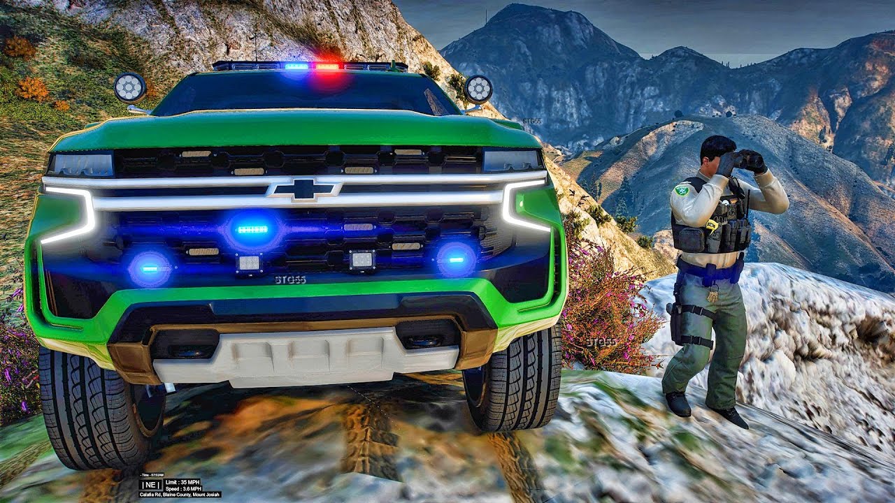 Playing GTA 5 As A POLICE OFFICER Park Rangers Patrol| GTA 5 Lspdfr Mod| 4K