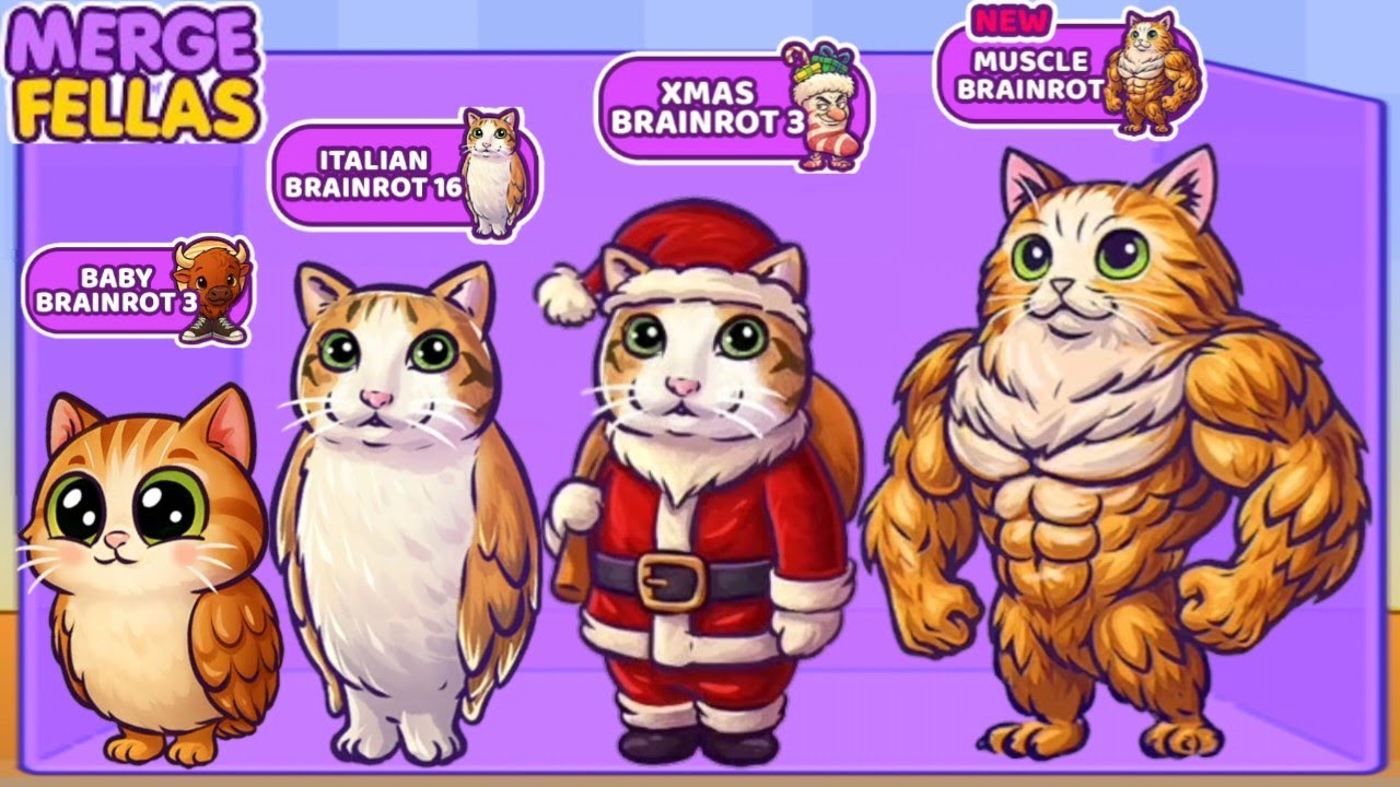 Merge Anomaly Merge Fellas Boss + Boss⁉️ Muscle Brainrot, Xmas 3, Brainrot 16, Baby 3 - New Update