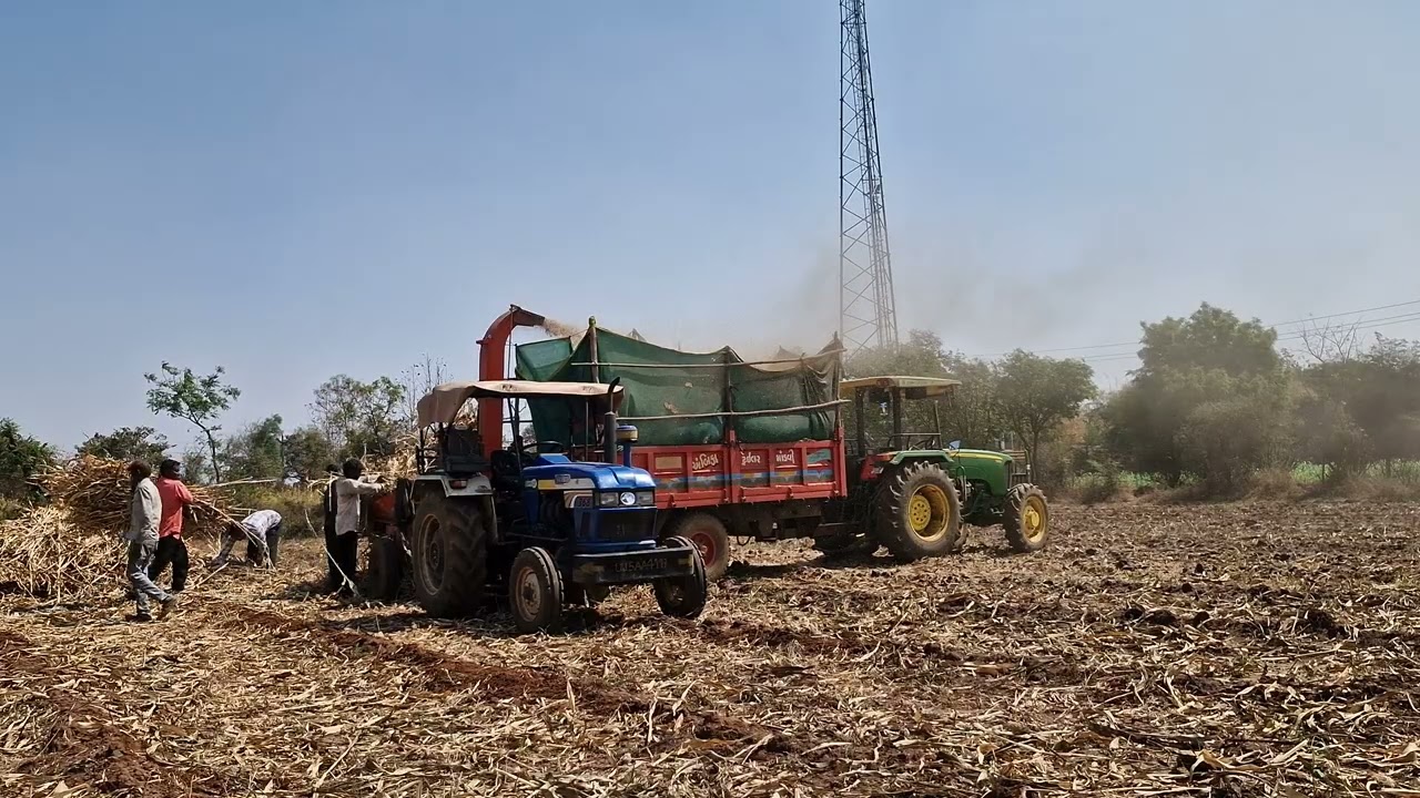 ट्रैक्टर चाफ कटर मशीन | डेयरी फार्म के लिए बेस्ट मशीन  Tractor Operated ChaffCutter Machine Action