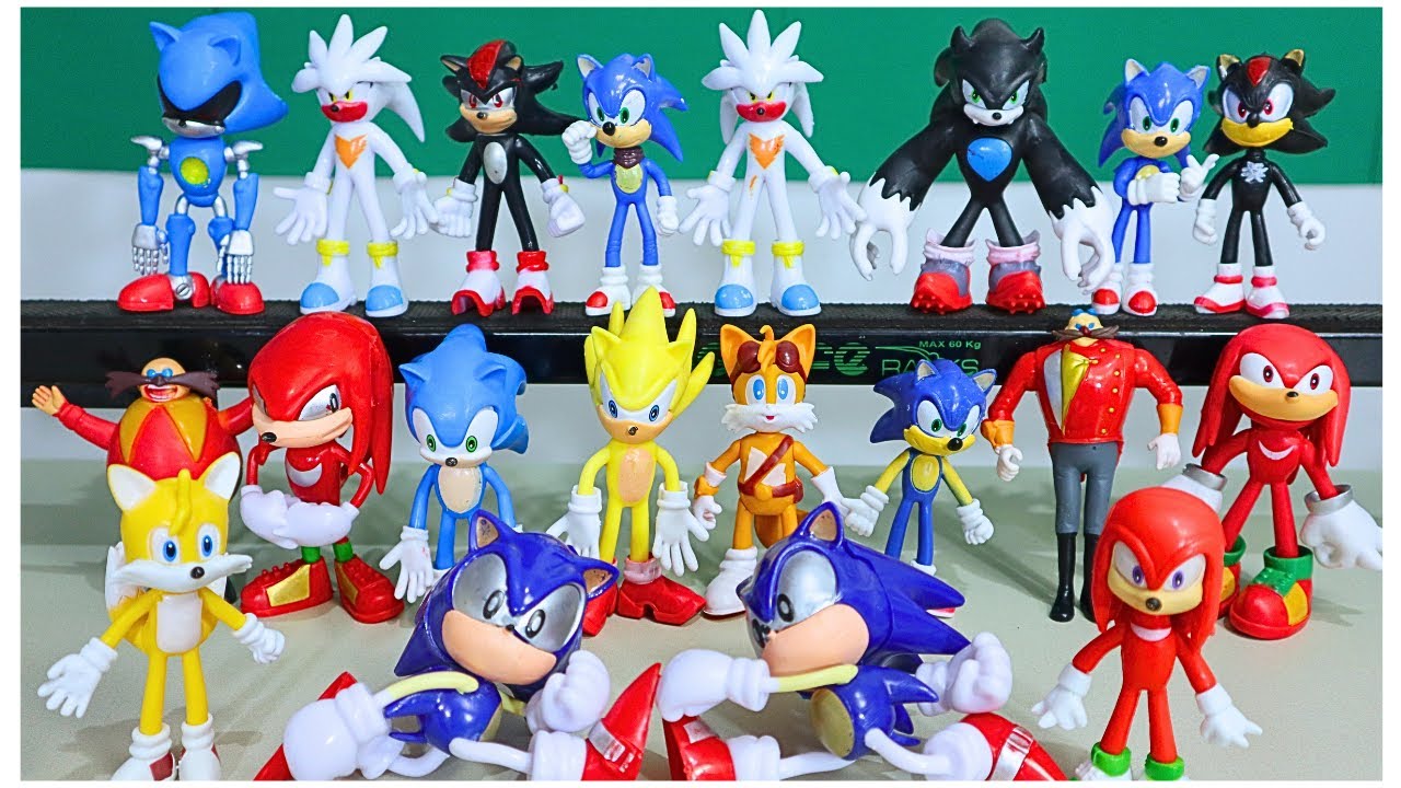 20 Bonecos SONIC 2 (O FILME), Coleção com Super Sonic, Miles Tails, Shadow, Sonic Lobo, Knuckles