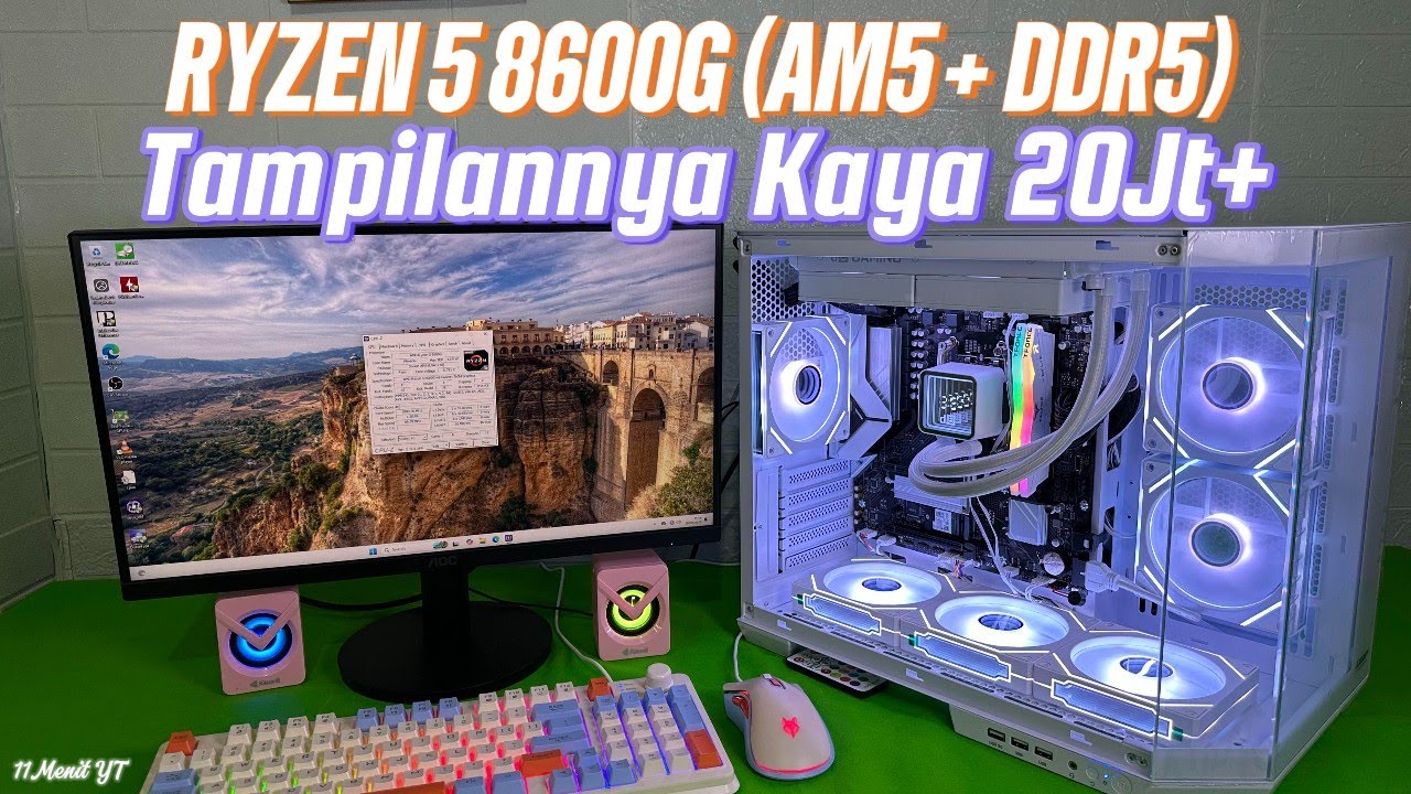 RAKIT PC Ryzen 5 8600G + Casing Paradox Gaming Cosmic ll Tampilan Full White