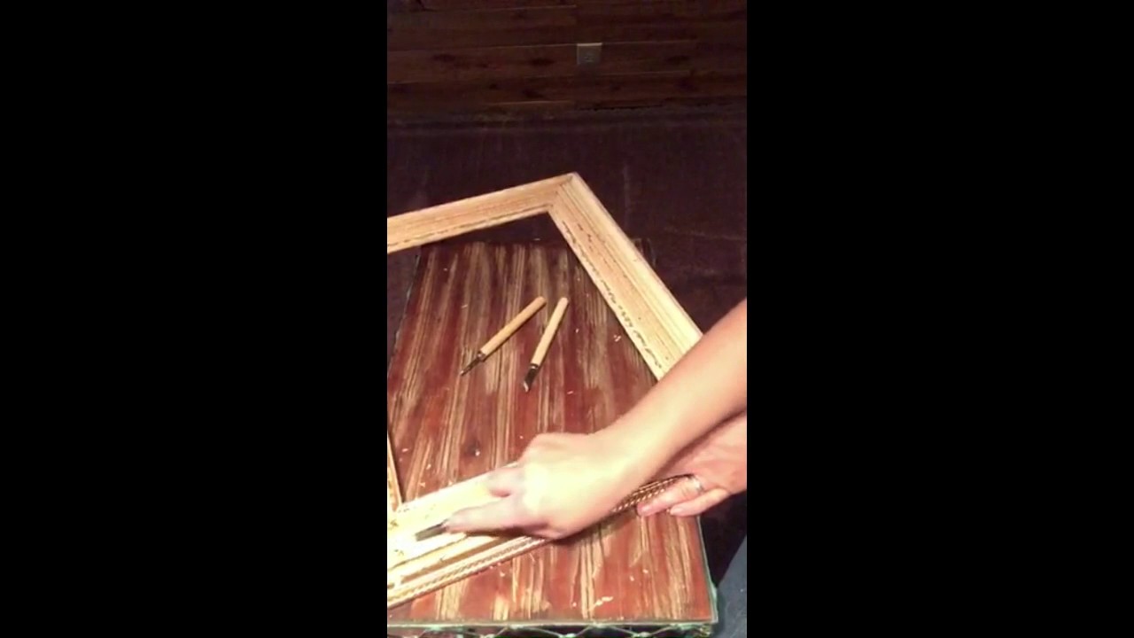 changing gold frames into rustic wood