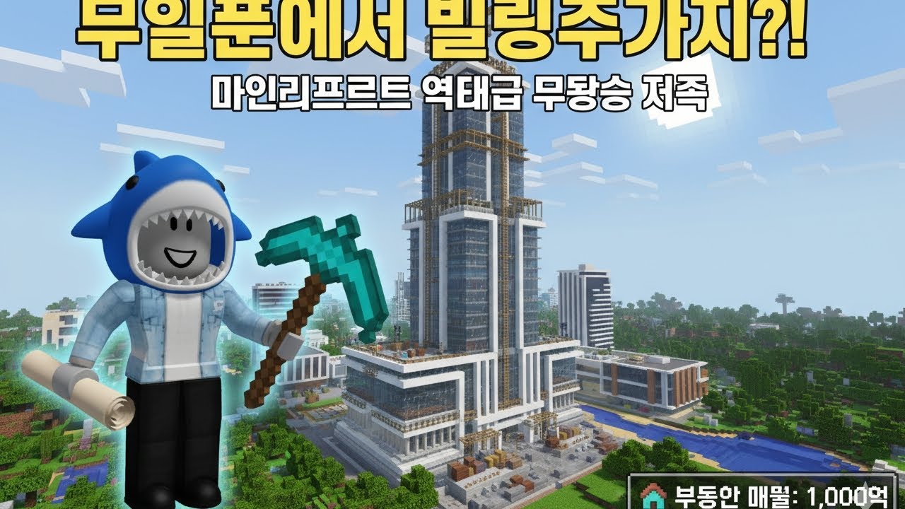 마인크래프트에서 직장 건물 짓다? (상황극)