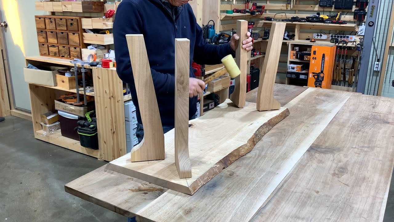 Cherry Wood Bench / Simple & Sturdy Design / Feel the Beautiful Grain of Korean Cherry / Woodworking