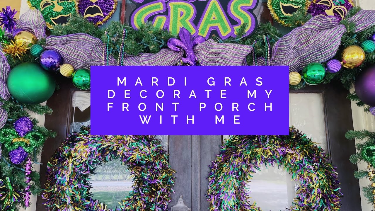 2023 MARDI GRAS // FRONT PORCH // DECORATE WITH ME 💜