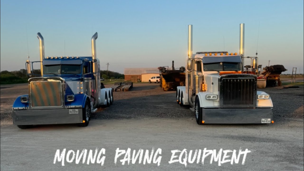 Peterbilt 389 & 379 moving a Paving spread | 360 camera footage ASMR