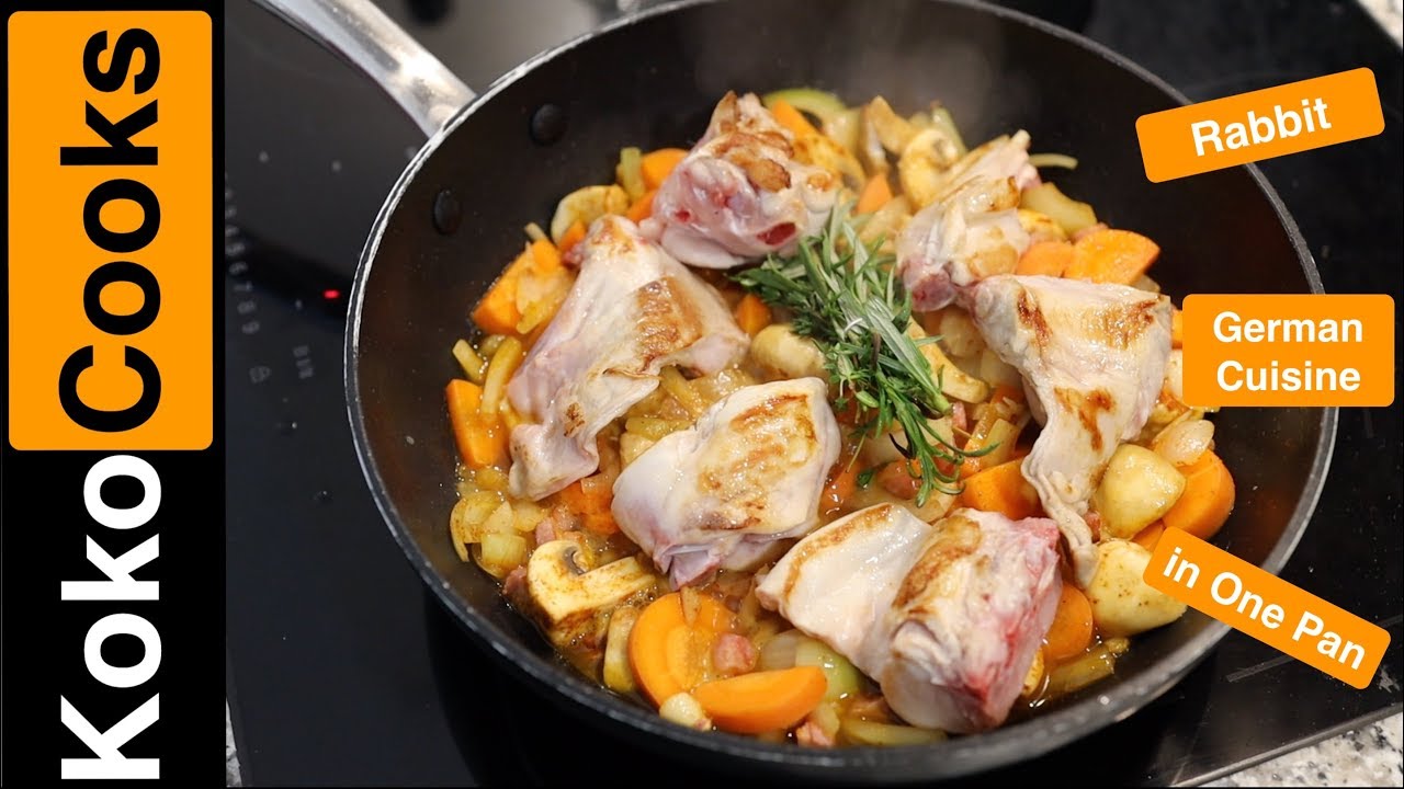 How to Cook a Rabbit in one Pan. German Cuisine.