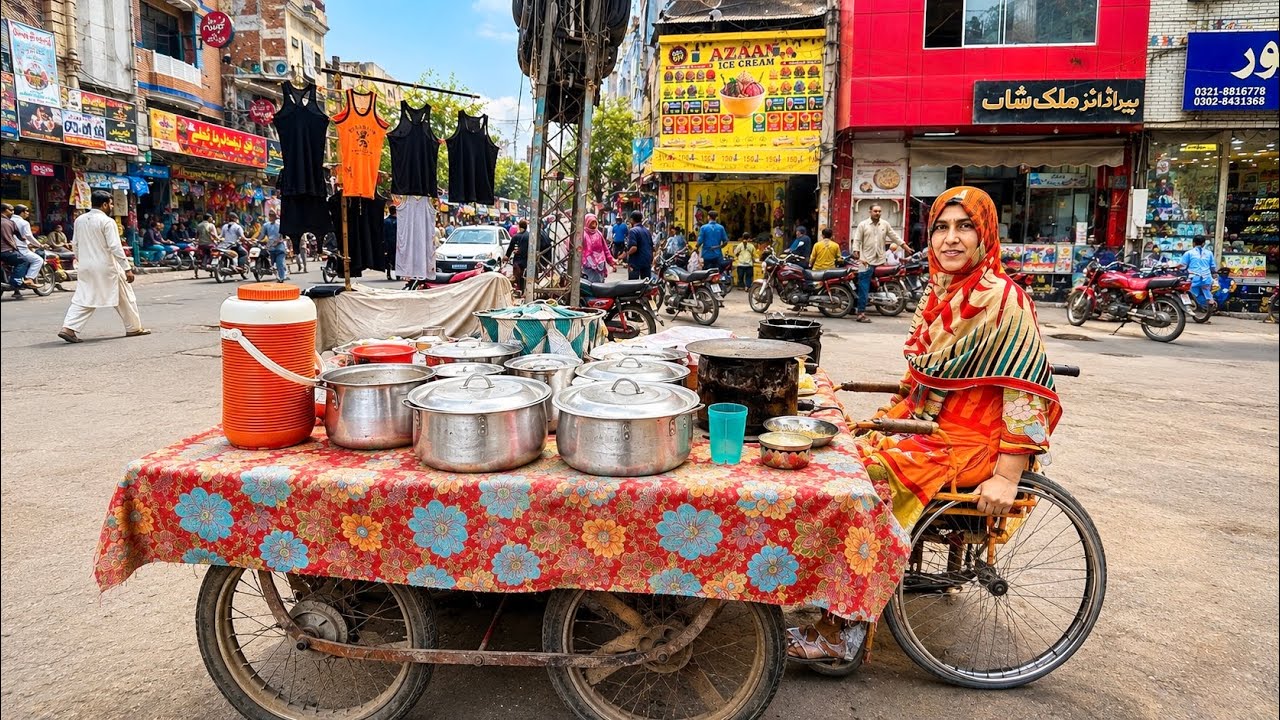 🇵🇰 Disable Woman,s Daily Life Struggle | 9&cent; Breakfast |  Lahore Street Food | Cheapest Breakfast 🇮🇳