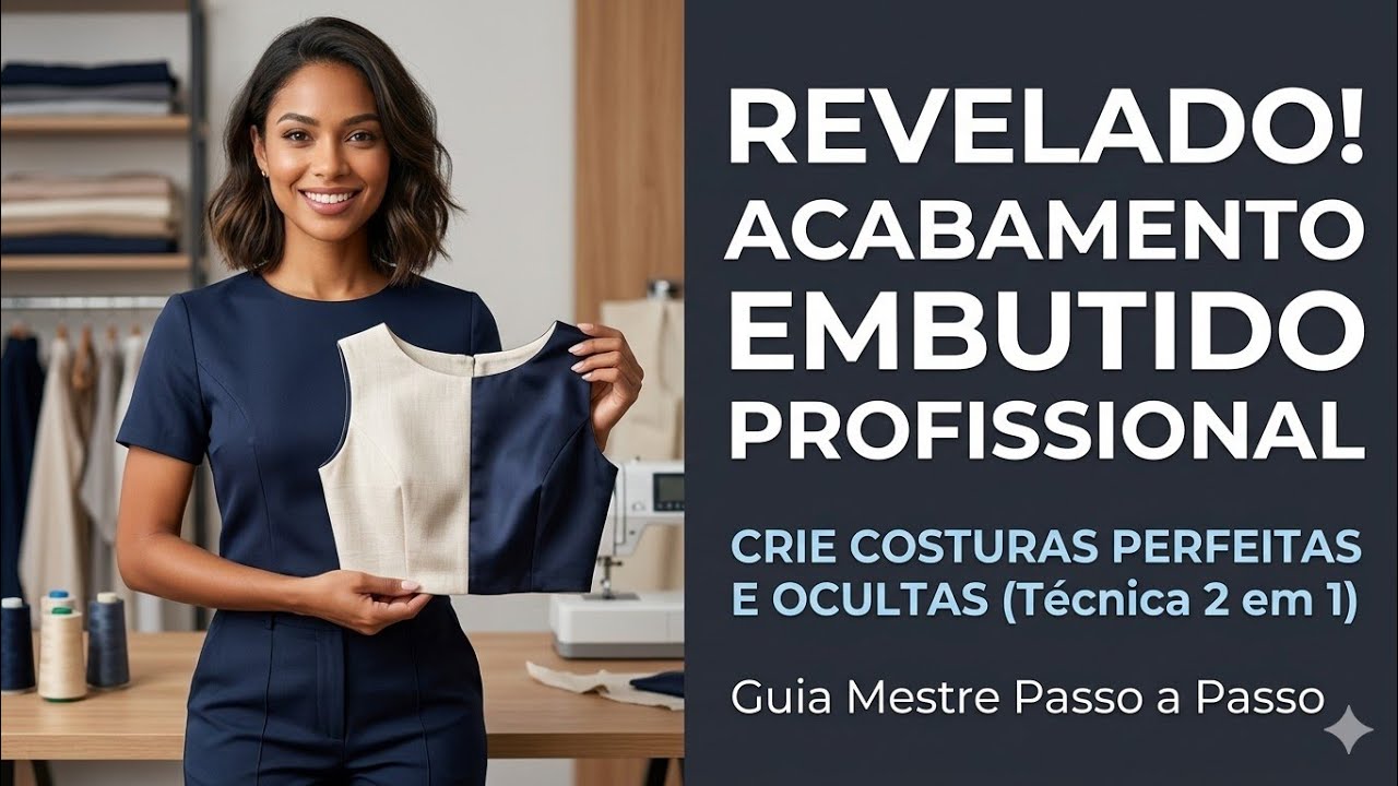 ✅️ DIY Como Fazer Acabamento Embutido_Costura fácil passo a passo para iniciantes Gisleide Novelo
