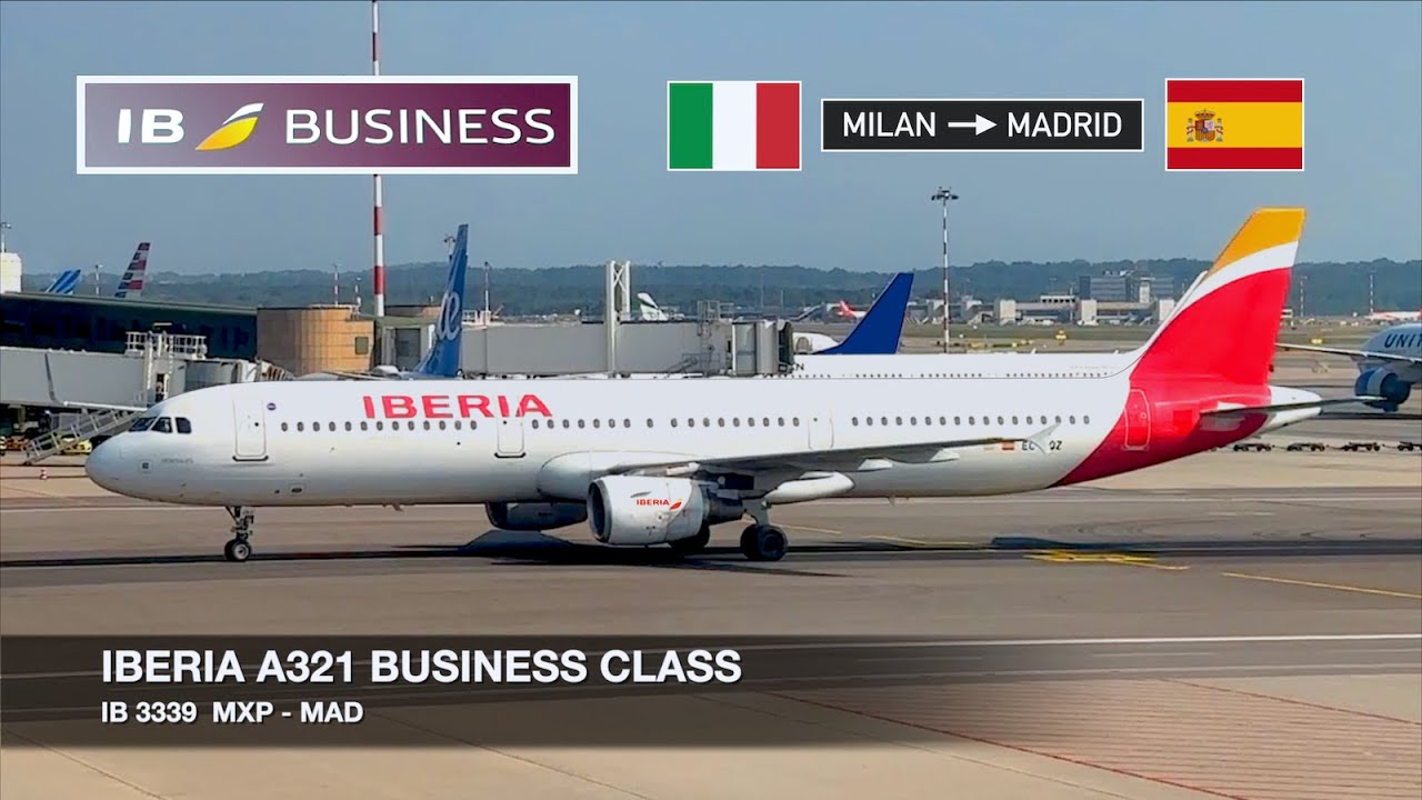 IBERIA SHORT-HAUL BUSINESS CLASS EXPERIENCE! | IBERIA A321 | Milan MXP ✈ Madrid | Business