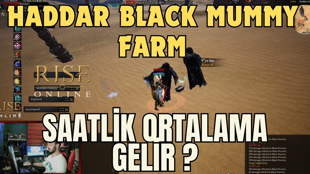 Rise Online: HADDAR BLACK MUMMY FARM! | BU SLOTUN TALİBİ ÇOK :) #riseonline #riseonlinefarm