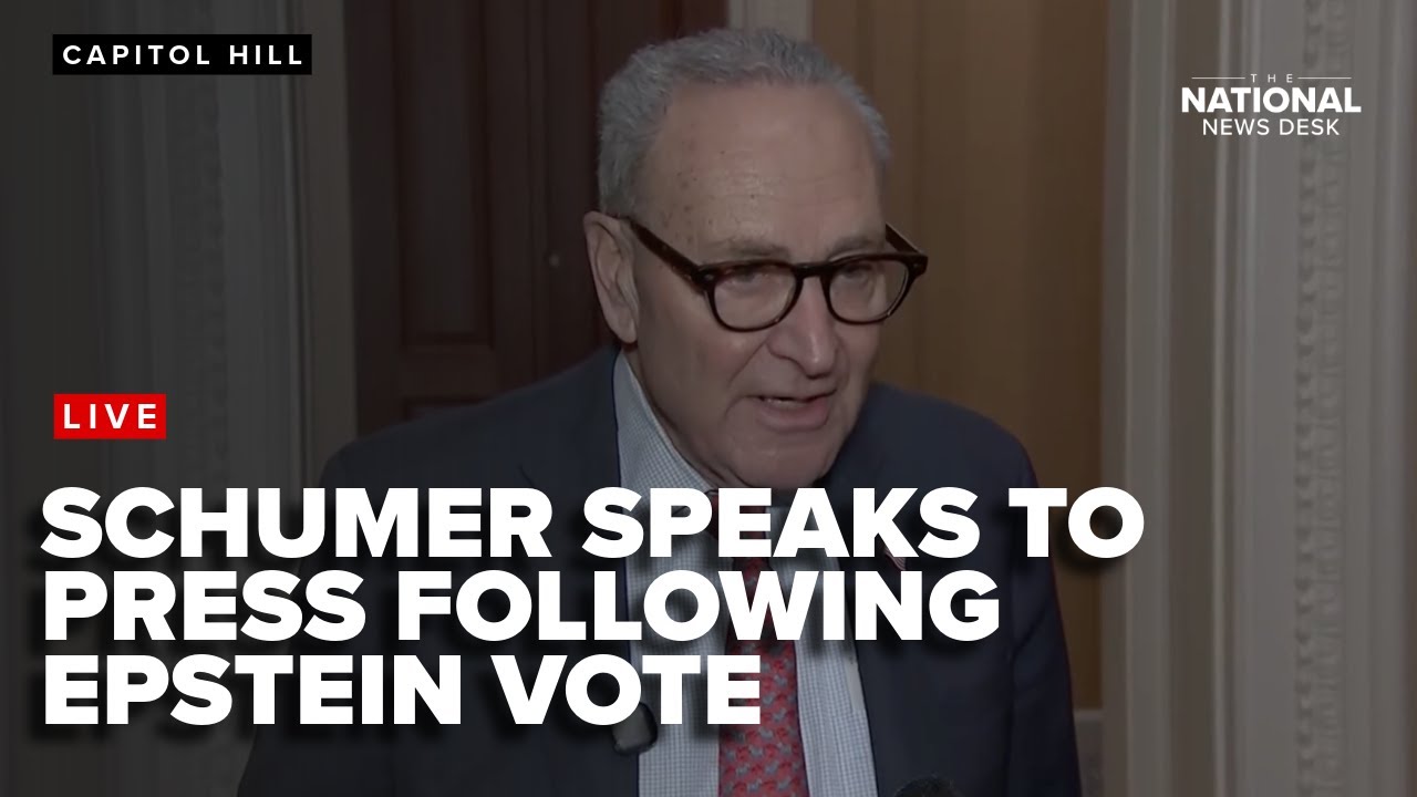 Senate Minority Leader Chuck Schumer talks with press following Epstein vote