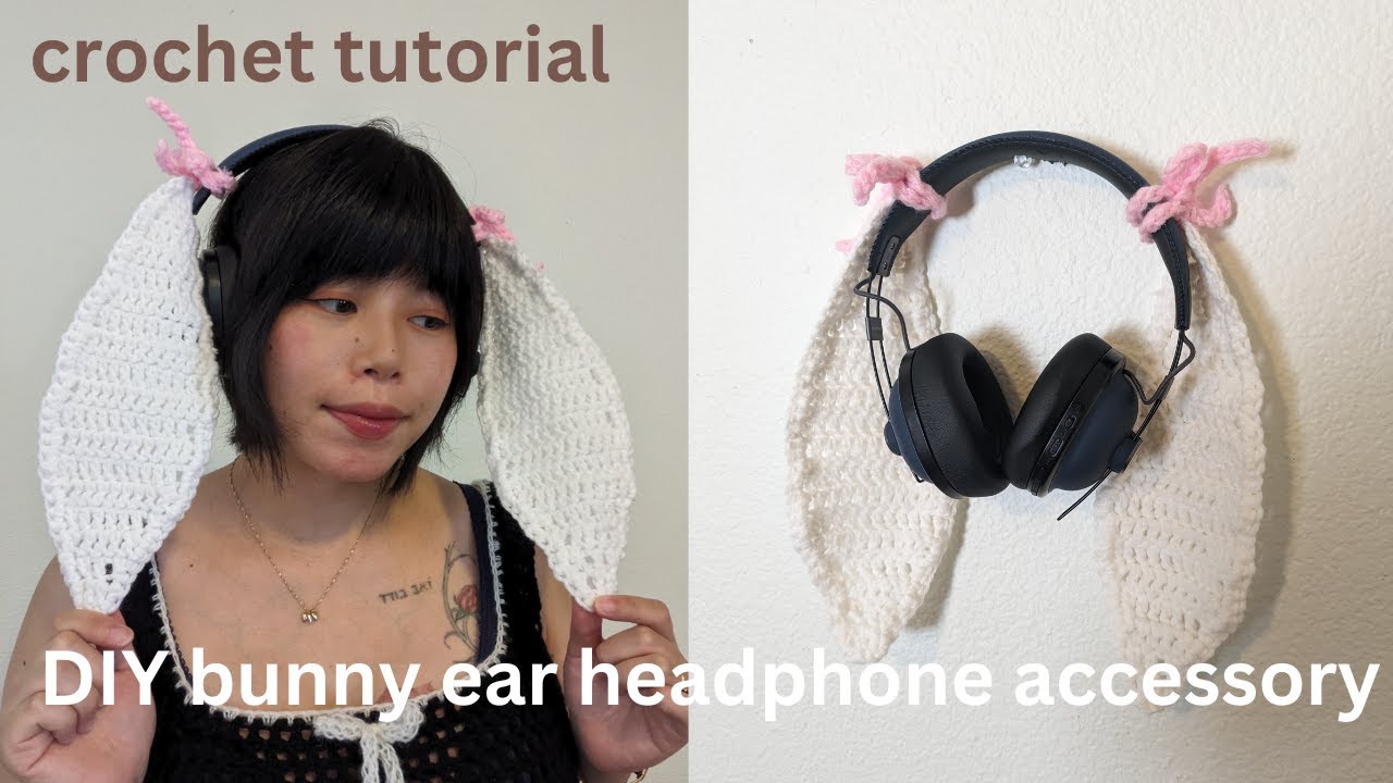 DIY crochet bunny ear headphone accessories ☆🐇 quick project