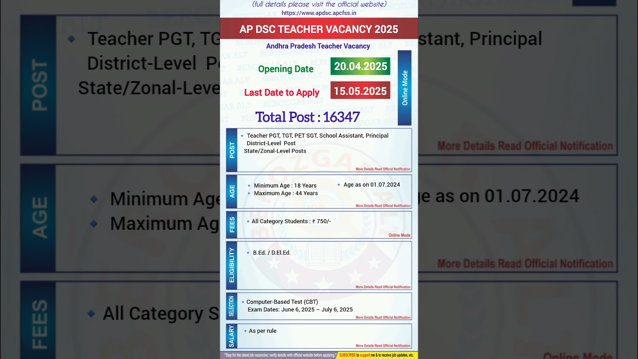 AP DSC TEACHER VACANCY 2025 | TEACHER VACANCY 2025